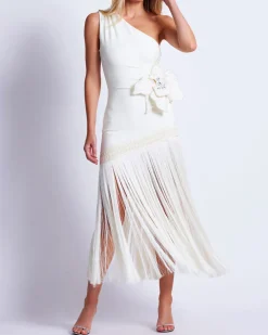 PatBO One Shoulder Flower Applique Dress (FINAL SALE)- Dresses & Jumpsuits