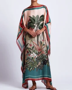 PatBO Paradise Print Silk Caftan (FINAL SALE)- Cover-ups
