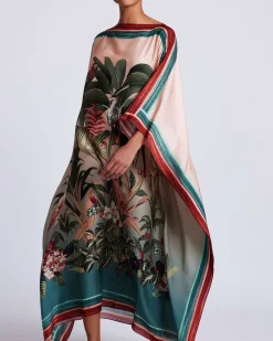PatBO Paradise Print Silk Caftan (FINAL SALE)- Cover-ups