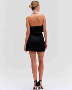 PatBO PEARL AND FRINGE HALTERNECK MINI DRESS (EXCLUSIVE)- Dresses & Jumpsuits