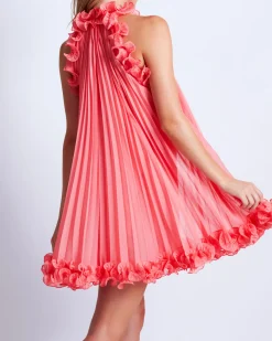 PatBO Pleated High Neck Mini Dress (FINAL SALE)- Dresses & Jumpsuits