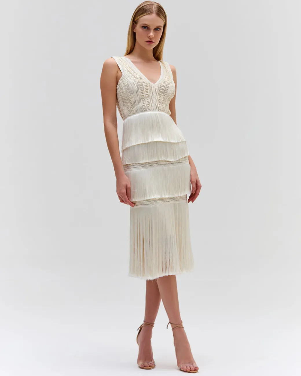 PatBO Plunging Fringe Midi Dress (FINAL SALE)- Dresses & Jumpsuits