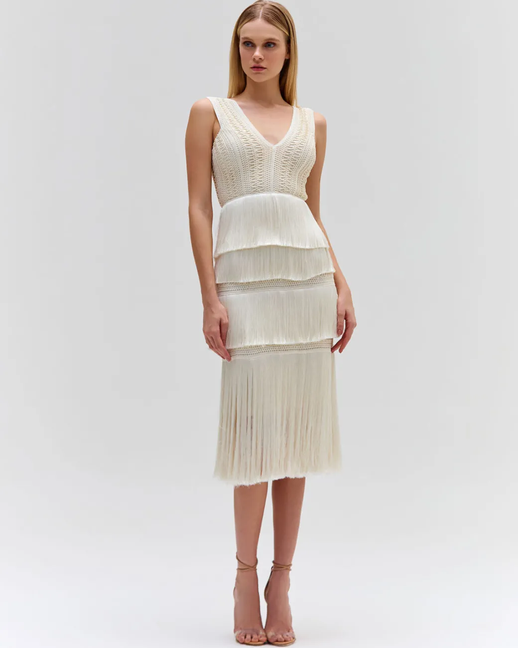PatBO Plunging Fringe Midi Dress (FINAL SALE)- Dresses & Jumpsuits