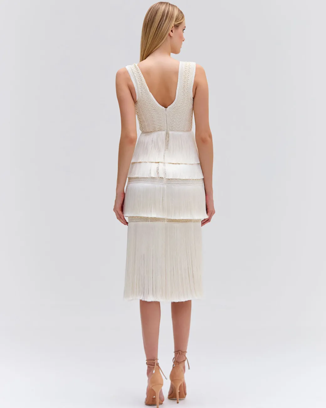 PatBO Plunging Fringe Midi Dress (FINAL SALE)- Dresses & Jumpsuits