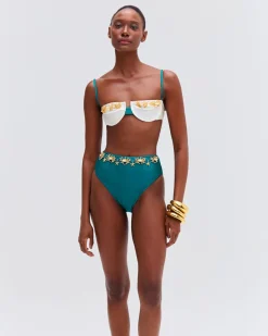 PatBO PORTOFINO HAND-BEADED BIKINI TOP- Bikinis