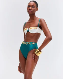 PatBO PORTOFINO HAND-BEADED BIKINI TOP- Bikinis