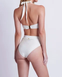 PatBO PORTOFINO HAND-BEADED HALTERNECK TOP- Bikinis