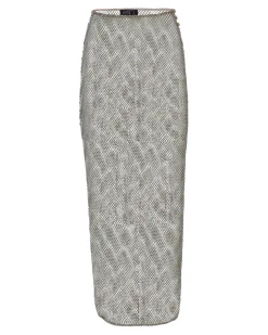 PatBO Rhinestone-Netted Midi Skirt (FINAL SALE)- Bottoms