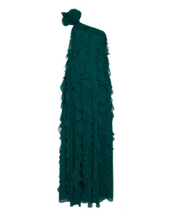 PatBO Rosette One Shoulder Gown (FINAL SALE)- Dresses & Jumpsuits