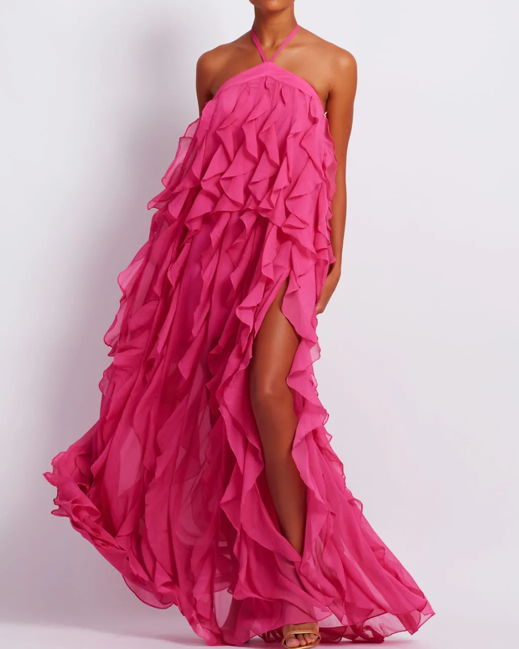 PatBO Ruffle Halterneck Maxi Dress (FINAL SALE)- Dresses & Jumpsuits