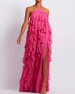 PatBO Ruffle Halterneck Maxi Dress (FINAL SALE)- Dresses & Jumpsuits
