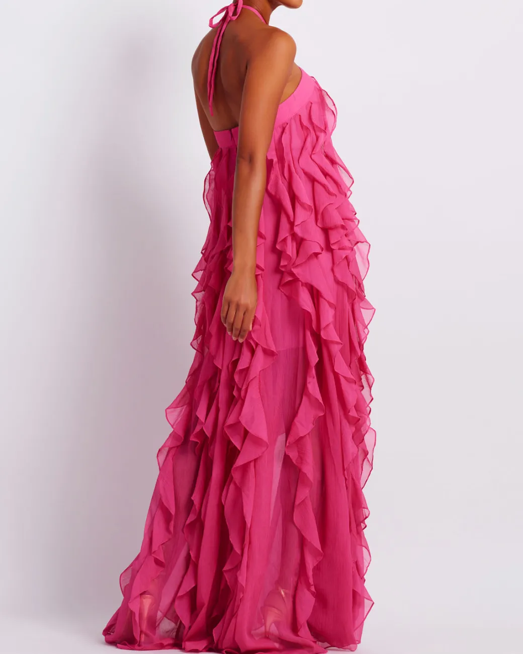 PatBO Ruffle Halterneck Maxi Dress (FINAL SALE)- Dresses & Jumpsuits