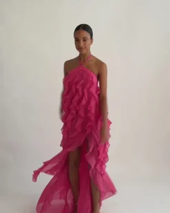 PatBO Ruffle Halterneck Maxi Dress (FINAL SALE)- Dresses & Jumpsuits