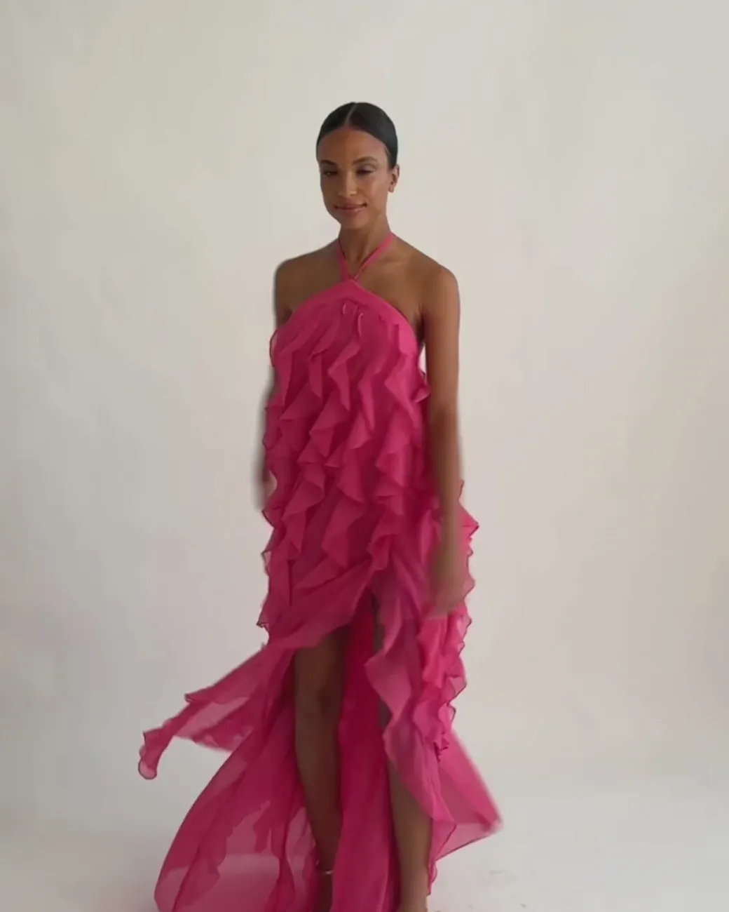 PatBO Ruffle Halterneck Maxi Dress (FINAL SALE)- Dresses & Jumpsuits