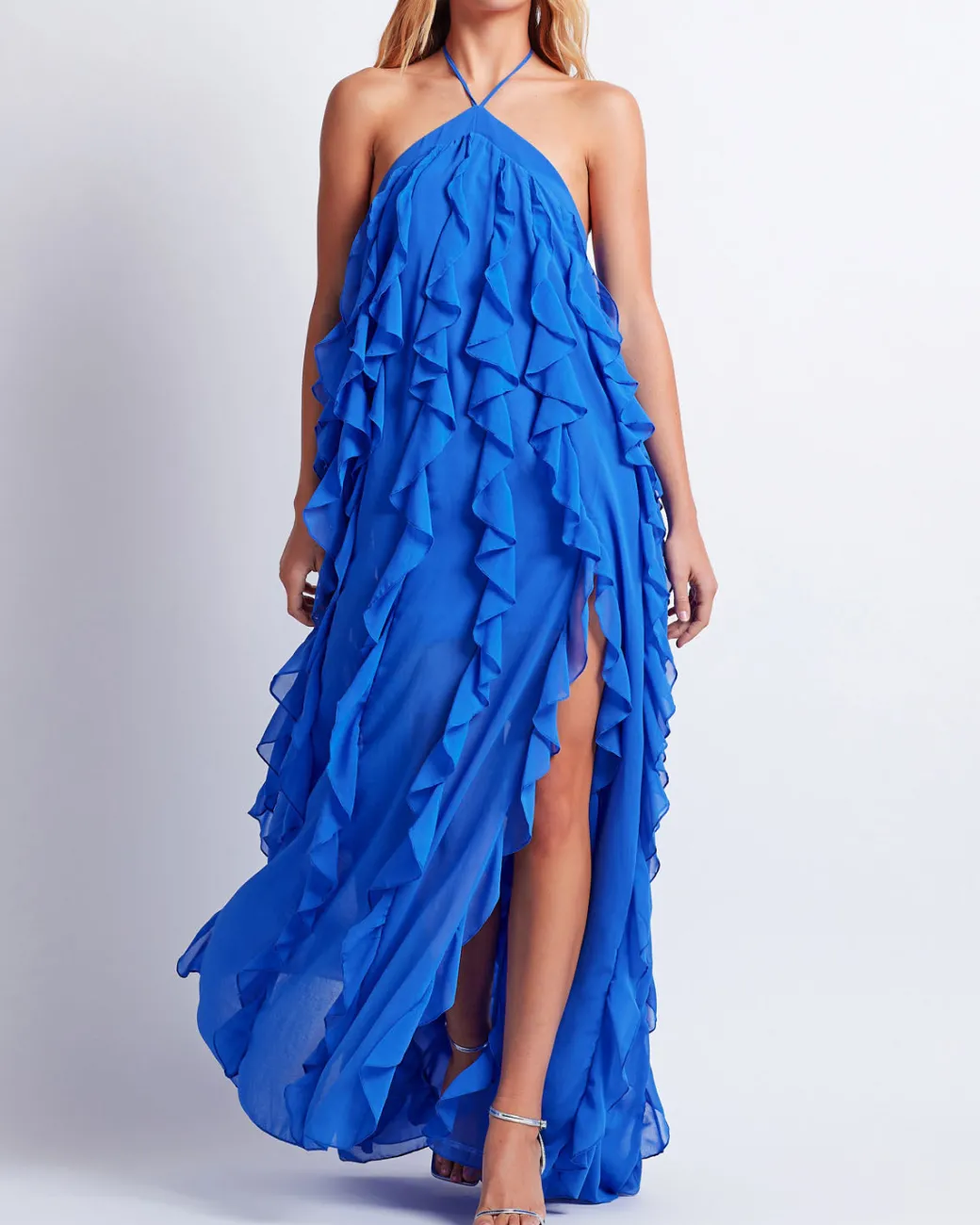 PatBO RUFFLE HALTERNECK MAXI DRESS (FINAL SALE)- Dresses & Jumpsuits