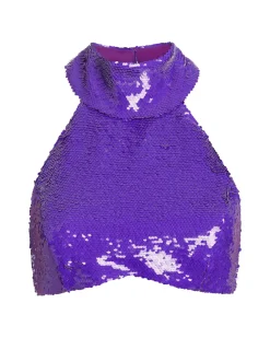 PatBO Sequin Mock Neck Top (FINAL SALE)- Tops & Bodysuits|Matching Sets
