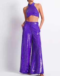 PatBO SEQUIN WIDE LEG PANT (FINAL SALE)- Bottoms