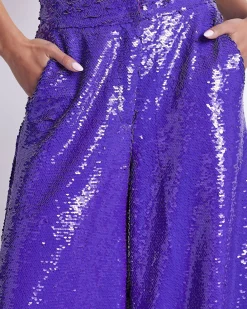 PatBO SEQUIN WIDE LEG PANT (FINAL SALE)- Bottoms
