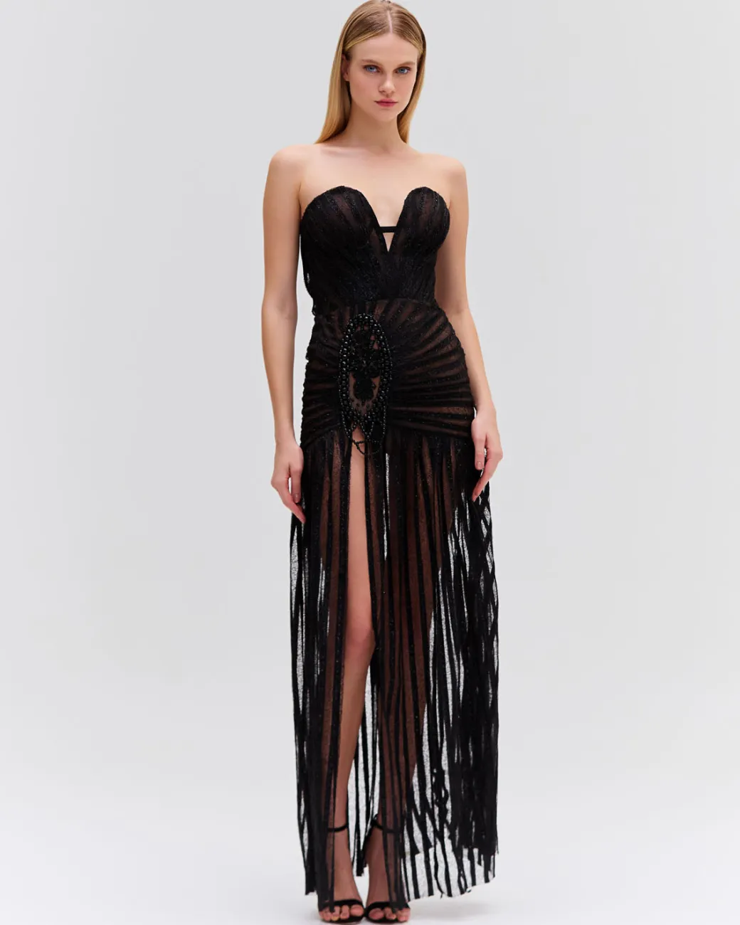 PatBO Sparkle Tulle Strapless Maxi Dress (RUNWAY)- Dresses & Jumpsuits