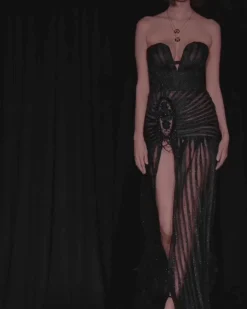 PatBO Sparkle Tulle Strapless Maxi Dress (RUNWAY)- Dresses & Jumpsuits