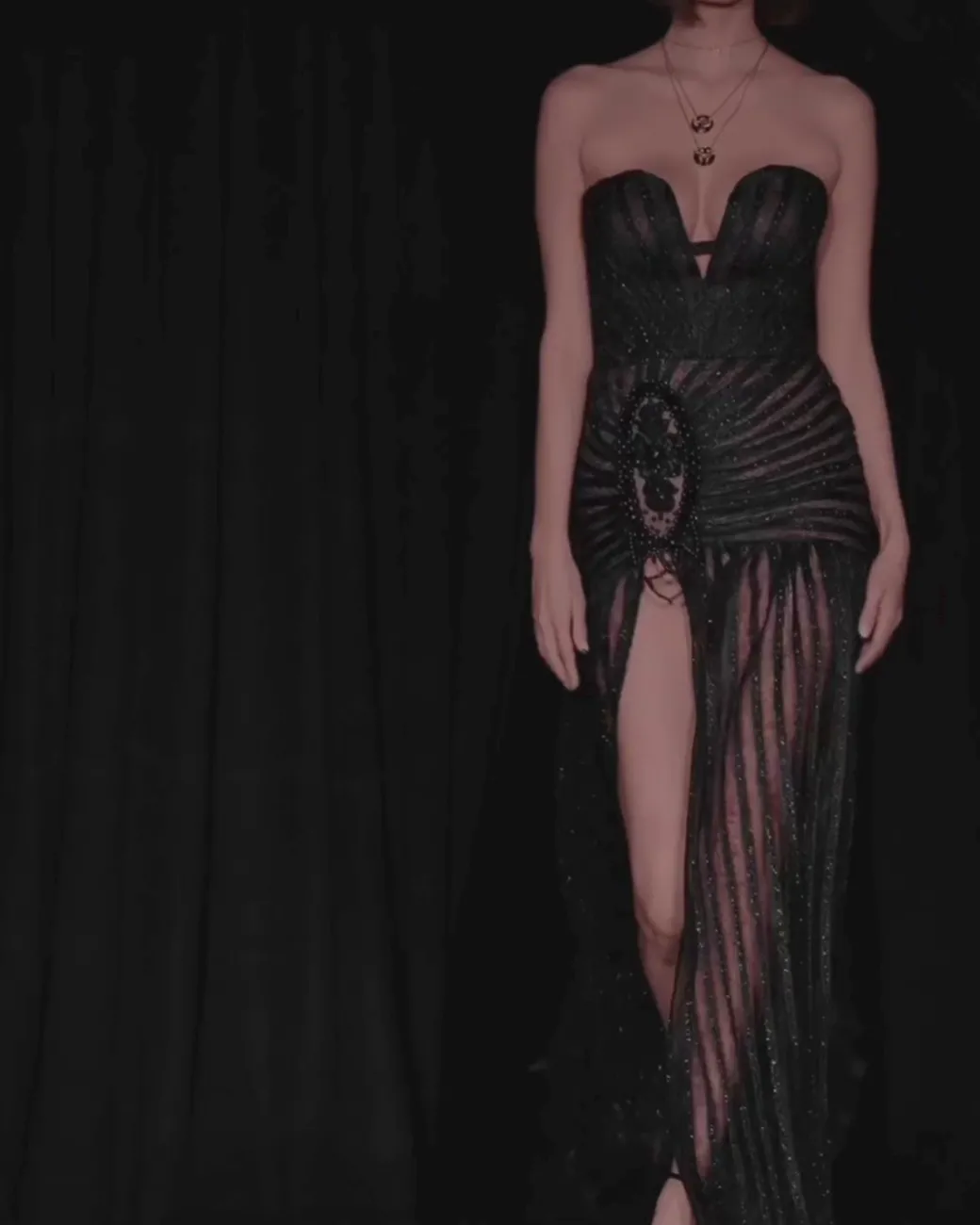 PatBO Sparkle Tulle Strapless Maxi Dress (RUNWAY)- Dresses & Jumpsuits