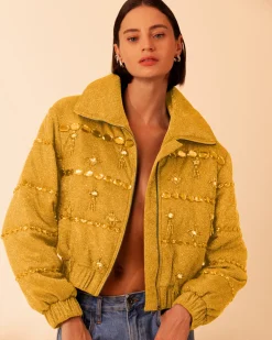 PatBO Stardust Beaded Bomber (FINAL SALE)- Jackets