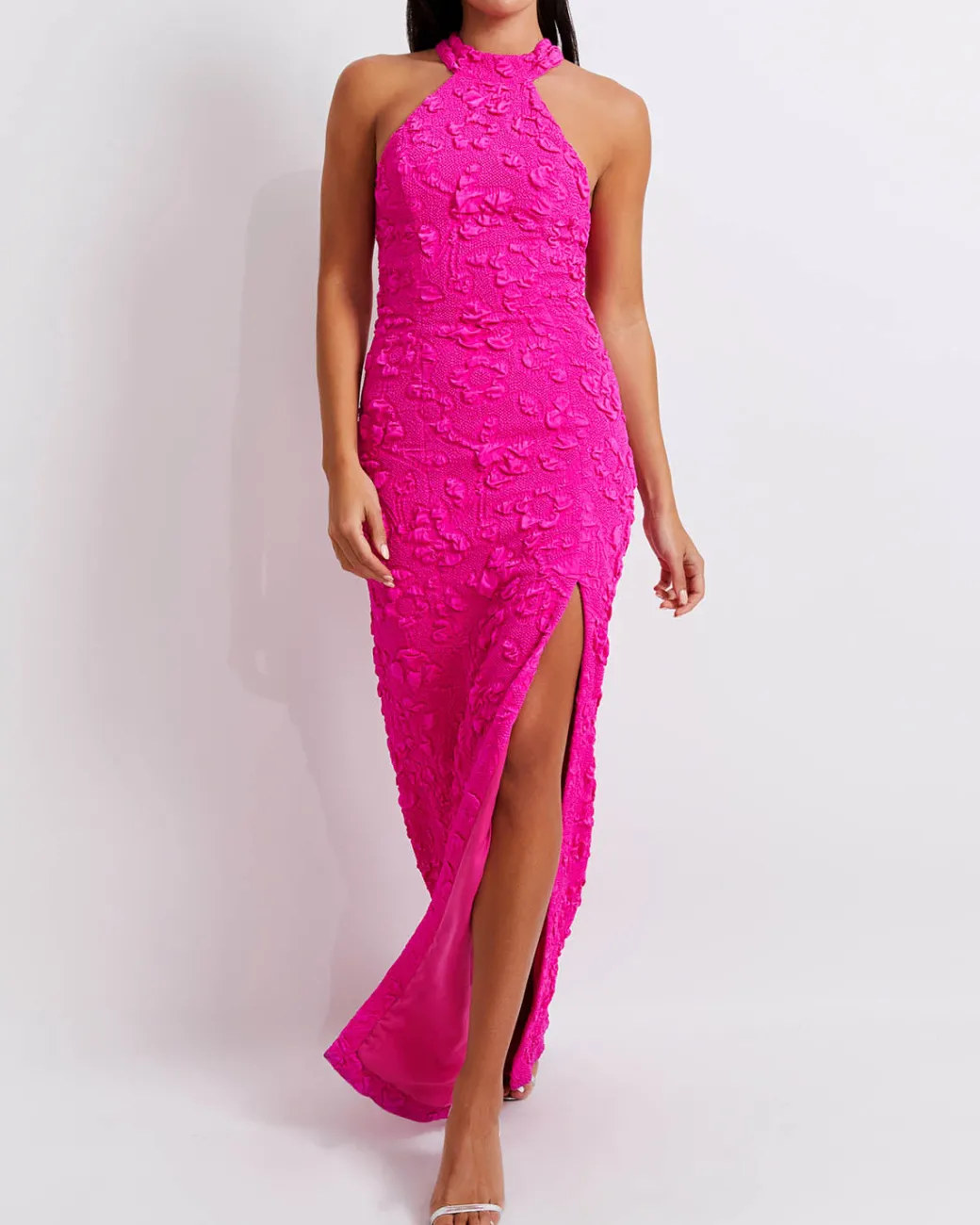 PatBO Stretch Jacquard High Neck Maxi Dress (FINAL SALE)- Dresses & Jumpsuits