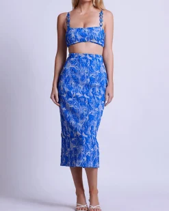 PatBO Stretch Jacquard Midi Skirt (FINAL SALE)- Bottoms