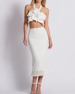 PatBO Stretch Midi Skirt (FINAL SALE)- Matching Sets|Bottoms