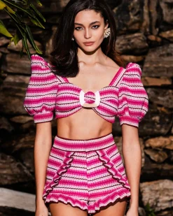 PatBO STRIPED CROCHET SHORTS (FINAL SALE)- Bottoms