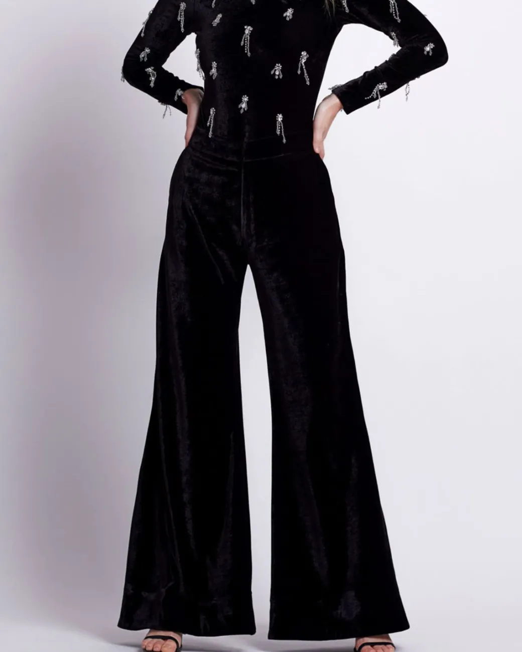 PatBO VELVET WIDE LEG PANT- Matching Sets|Bottoms