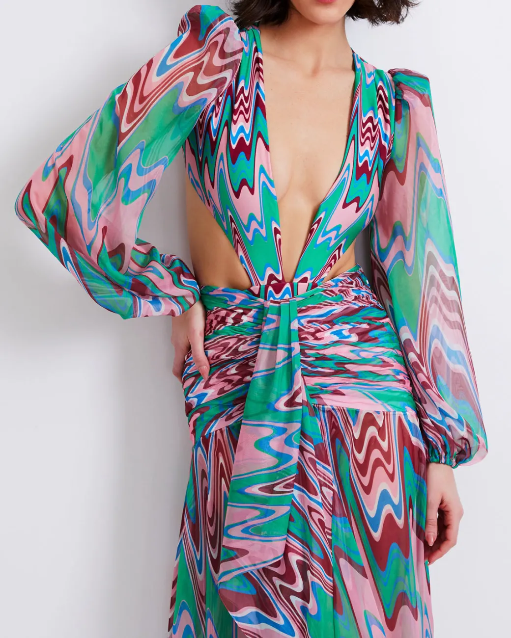 PatBO Wave Cut-Out Bodysuit (FINAL SALE)- One Pieces