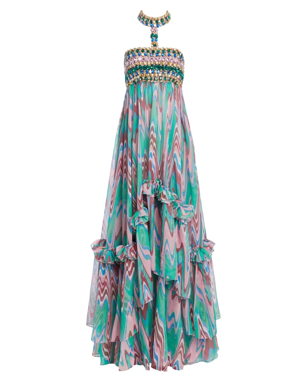 PatBO Wave Hand-Beaded Gown (EXCLUSIVE) (FINAL SALE)- Dresses & Jumpsuits