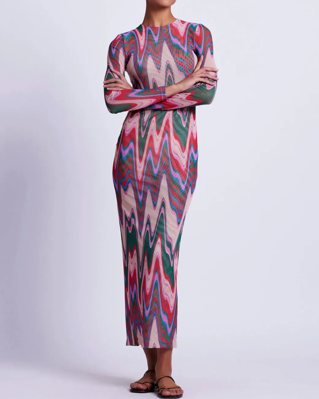 PatBO Wave Printed Tulle Maxi Dress (FINAL SALE)- Dresses & Jumpsuits