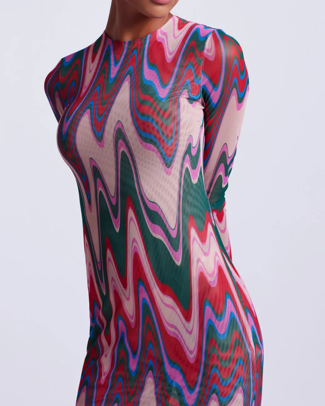 PatBO Wave Printed Tulle Maxi Dress (FINAL SALE)- Dresses & Jumpsuits