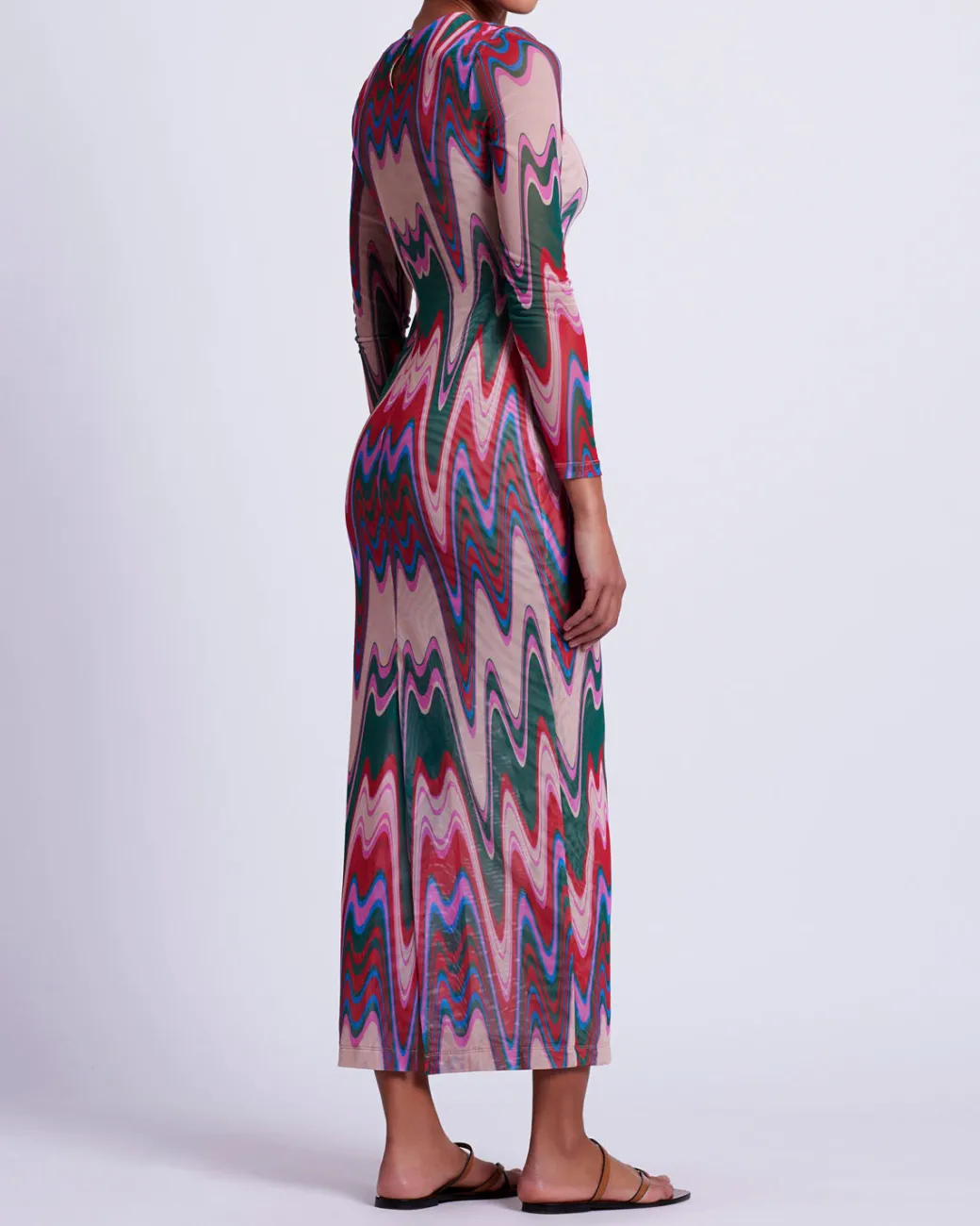 PatBO Wave Printed Tulle Maxi Dress (FINAL SALE)- Dresses & Jumpsuits