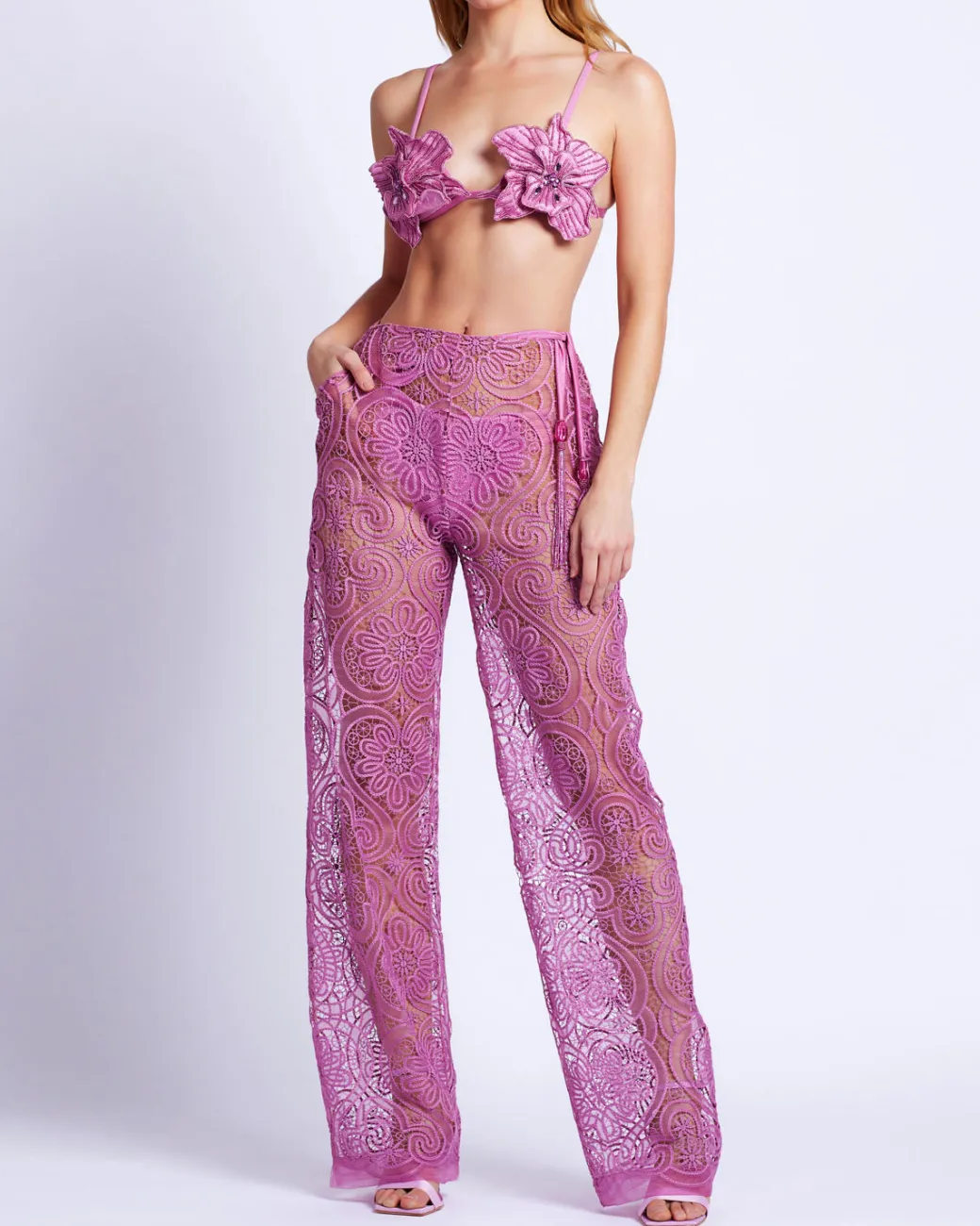 PatBO Wide Leg Lace Pants- Matching Sets