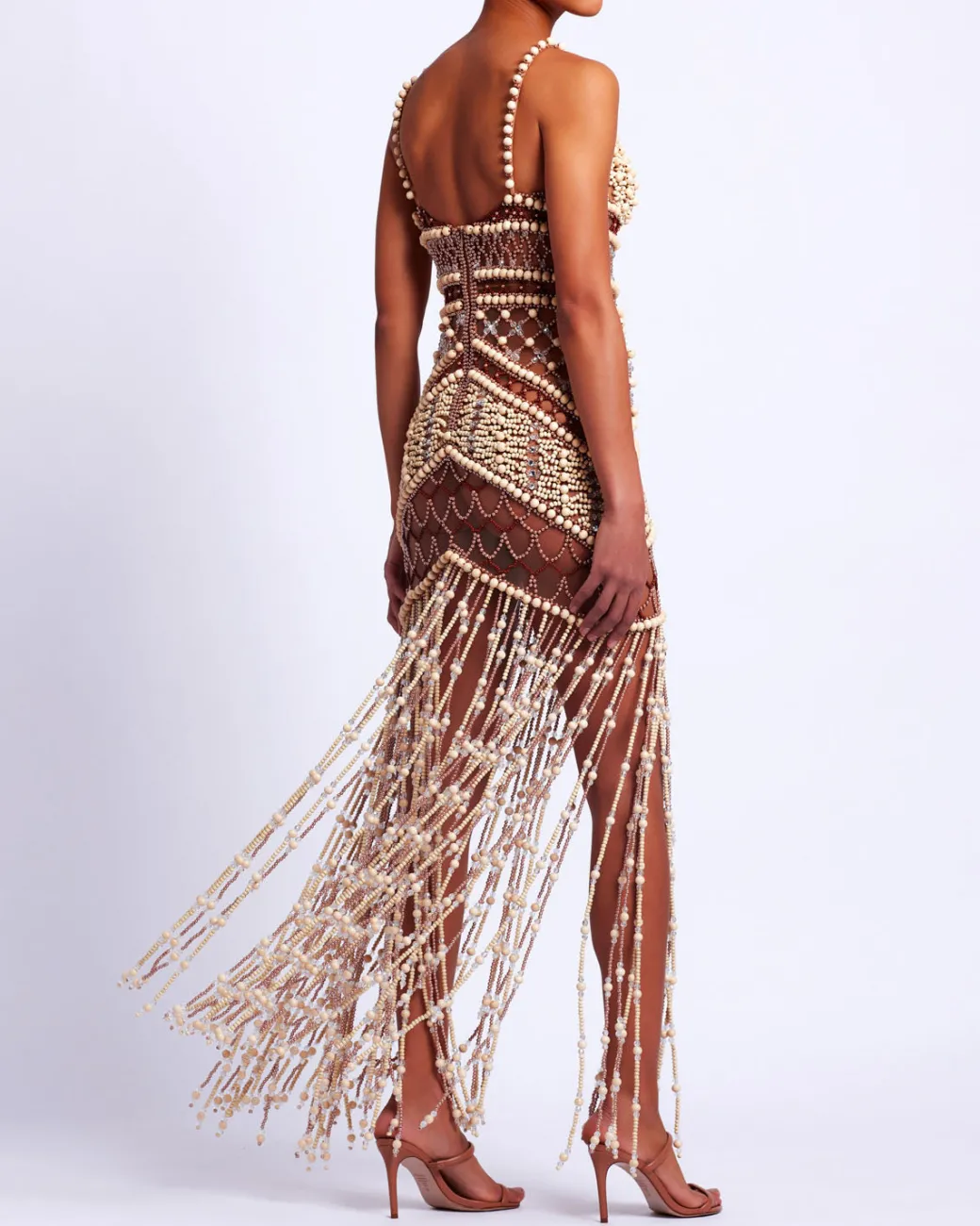 PatBO Wood and Crystal Beaded Gown (RUNWAY)- Dresses & Jumpsuits