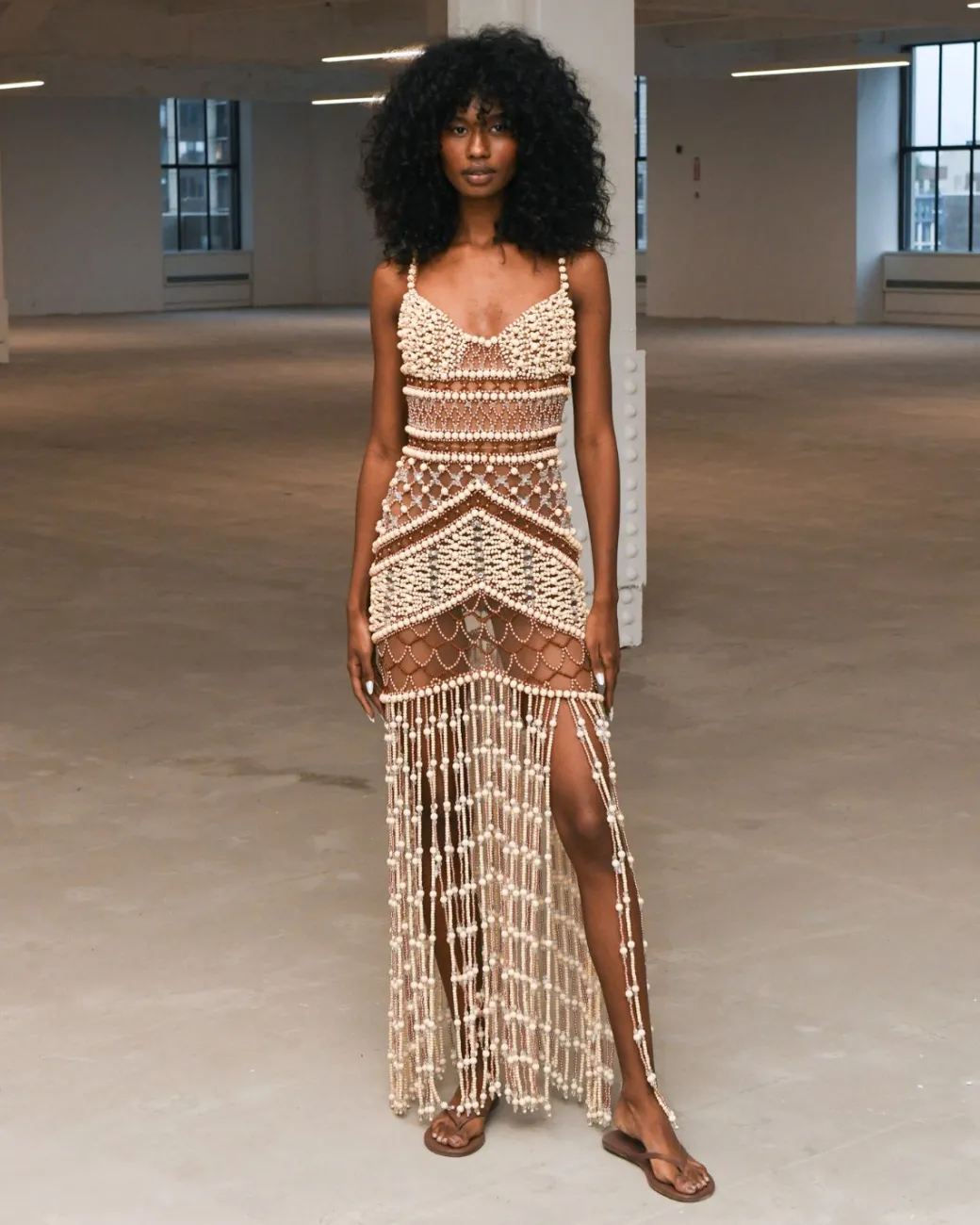 PatBO Wood and Crystal Beaded Gown (RUNWAY)- Dresses & Jumpsuits