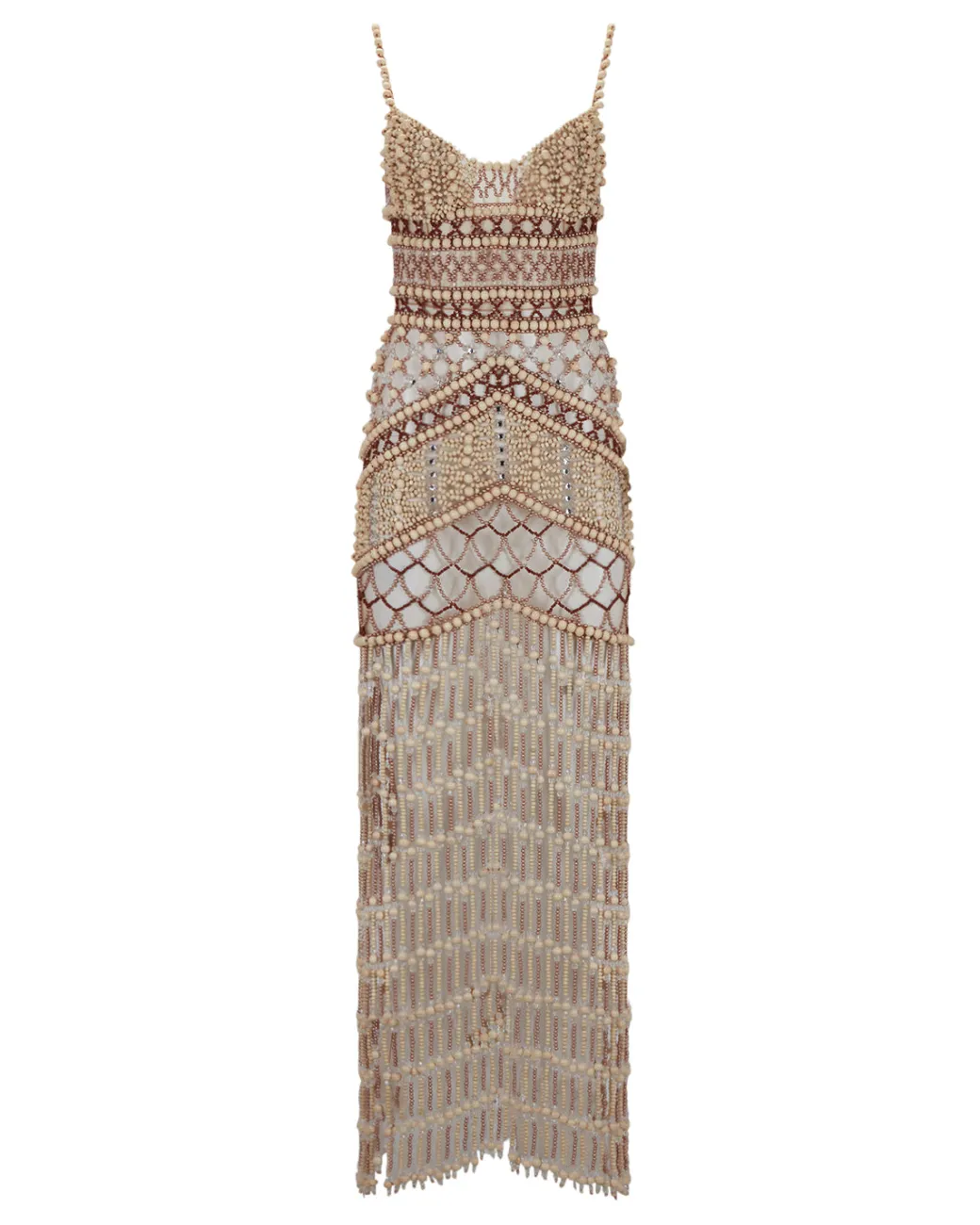 PatBO Wood and Crystal Beaded Gown (RUNWAY)- Dresses & Jumpsuits