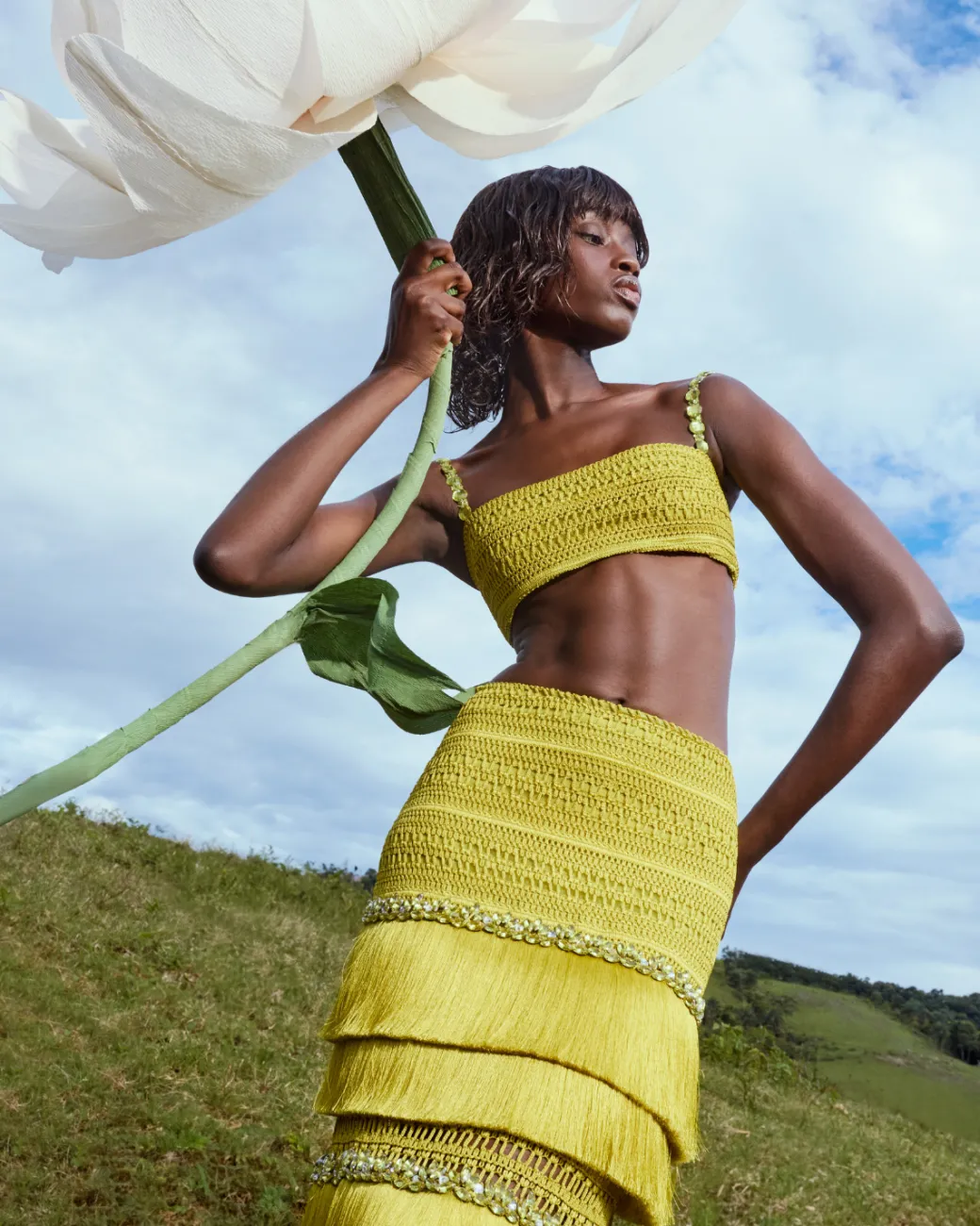 PatBO Woven Fringe Midi Skirt (FINAL SALE)- Matching Sets|Bottoms