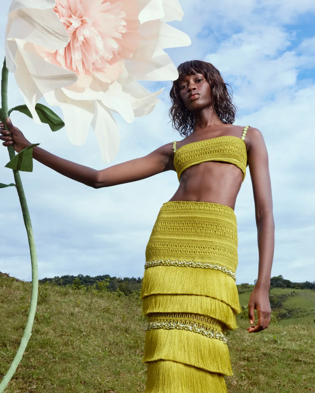PatBO Woven Fringe Midi Skirt (FINAL SALE)- Matching Sets|Bottoms