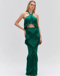 PatBO Woven Fringe Trim Maxi Skirt (FINAL SALE)- Matching Sets|Bottoms