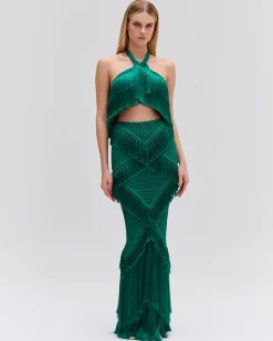 PatBO Woven Fringe Trim Maxi Skirt (FINAL SALE)- Matching Sets|Bottoms