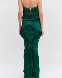 PatBO Woven Fringe Trim Maxi Skirt (FINAL SALE)- Matching Sets|Bottoms
