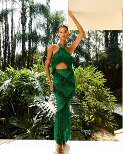 PatBO Woven Fringe Trim Maxi Skirt (FINAL SALE)- Matching Sets|Bottoms