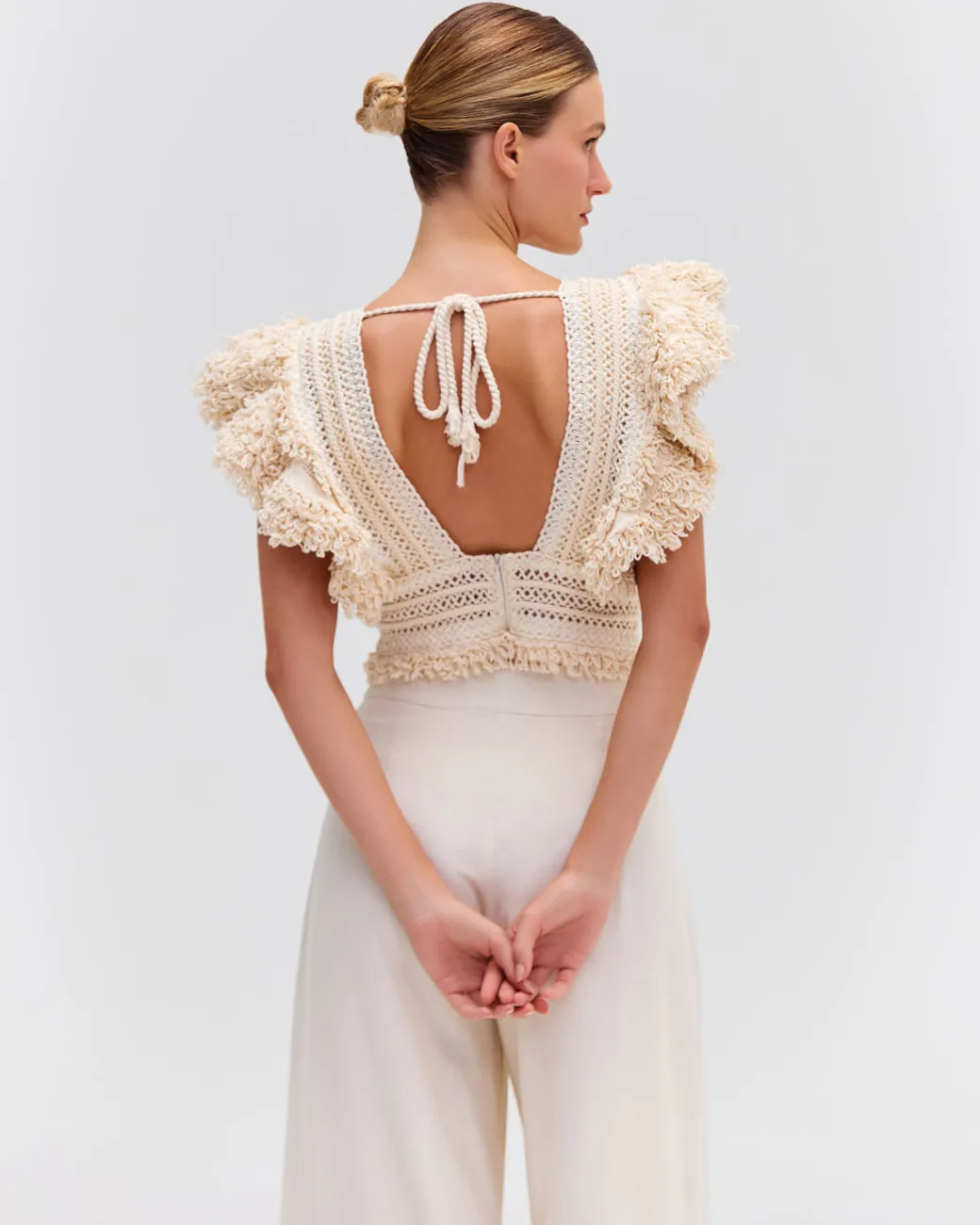 PatBO WOVEN TRIM BODYSUIT (RUNWAY)- Tops & Bodysuits